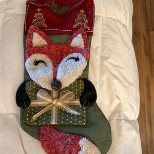 Fox Festive Fox Christmas Stocking - Red and Green